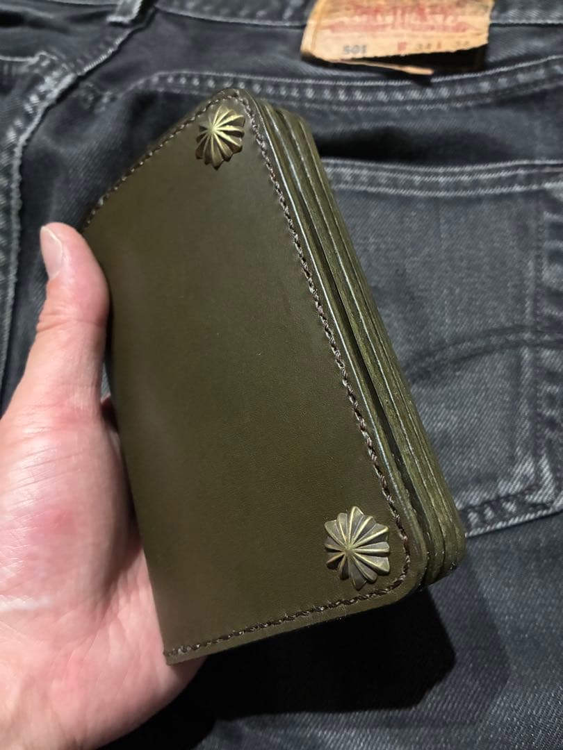 トラッカーウォレット　ミドル　ミリタリーカーキ　ブルガロ　※小判カン無料