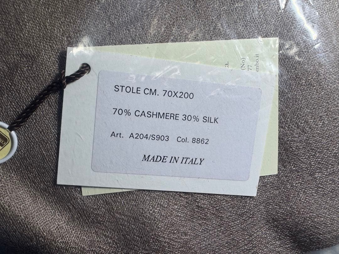 イタリア製Colombo コロンボカシミアシルクストール ベージュマフラー