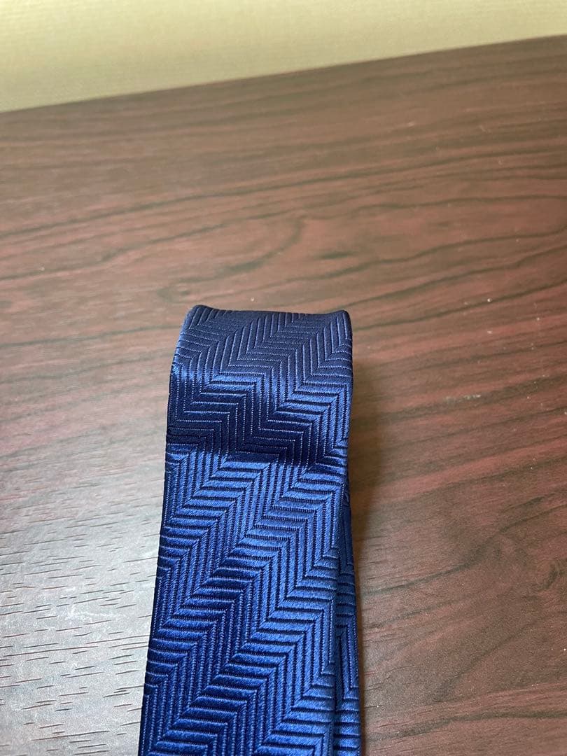 Charvet ネイビー シルク ネクタイ