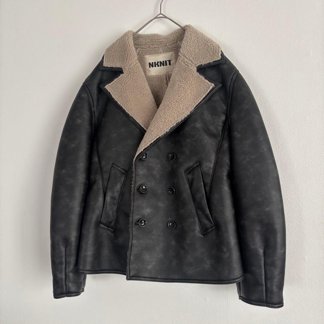 ジャケット・アウター NKNIT vegan mouton shaped jacket black