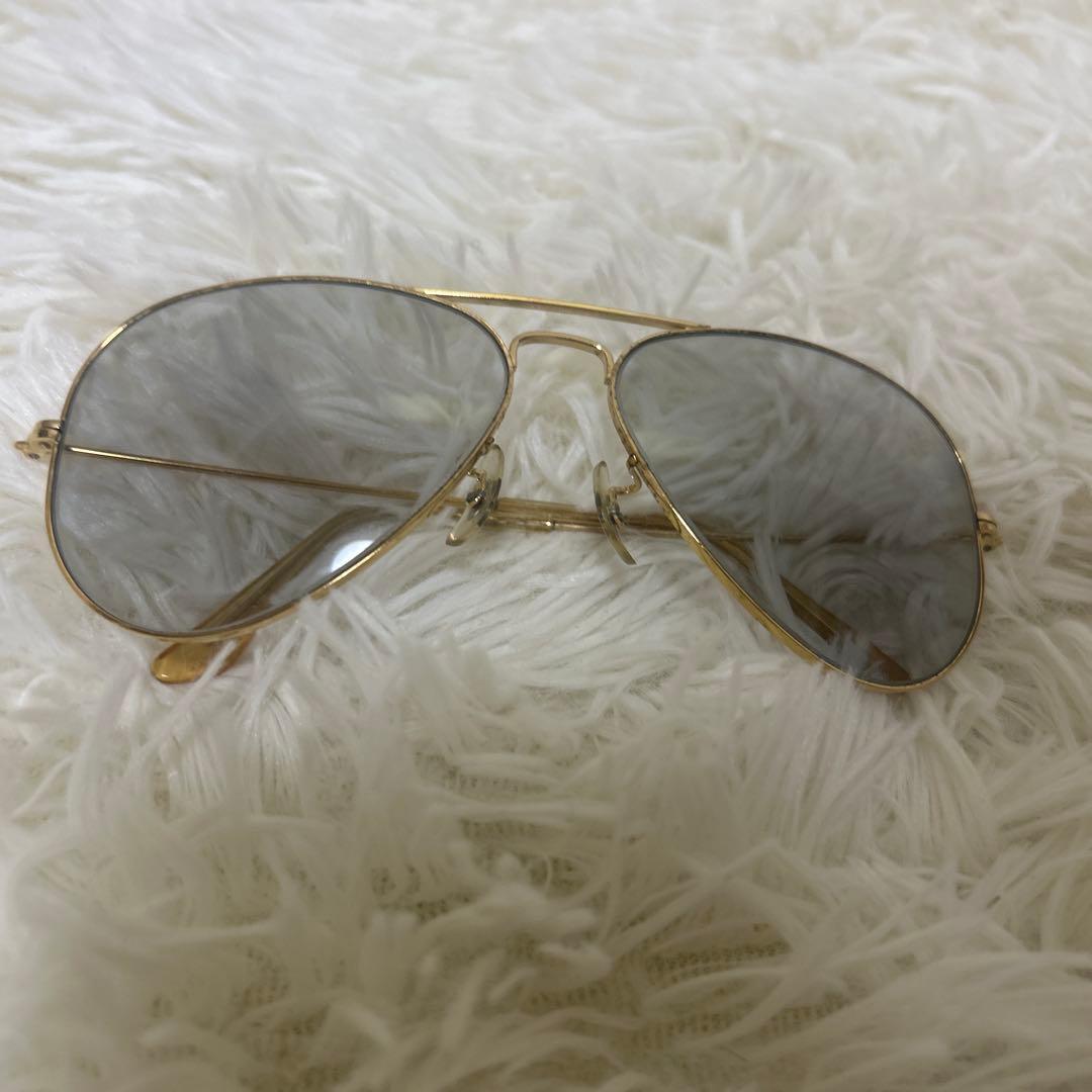 【美品】B&L RAYBAN AVIATOR 58□14 USA ゴールド