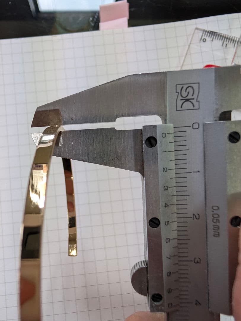 K18ハンドメイドバングル 約8.1g