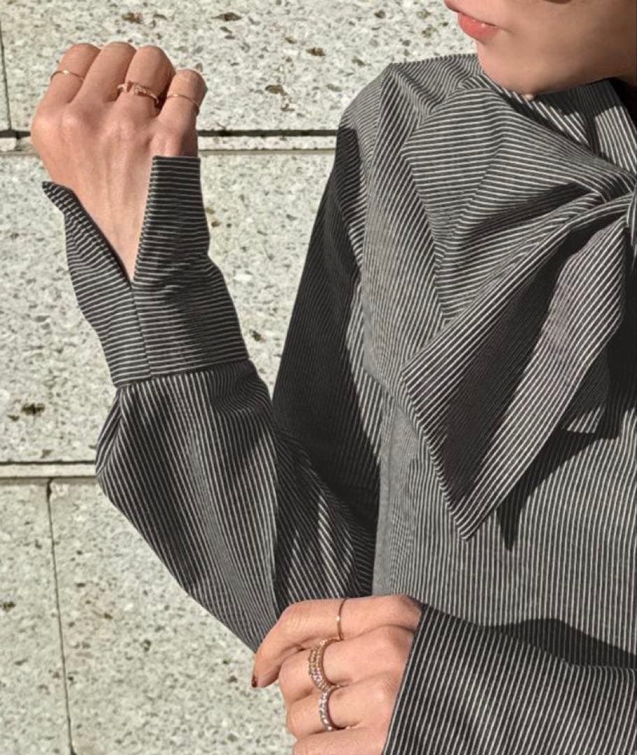 JENNE ジェンヌ　日本製ブラウス見えカットソー リボン