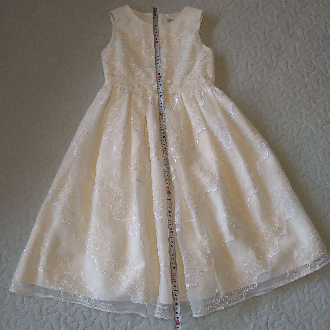 専用　美品　トッカバンビーニ　ドレス　 刺繍　アイボリー　120　クロスリボン