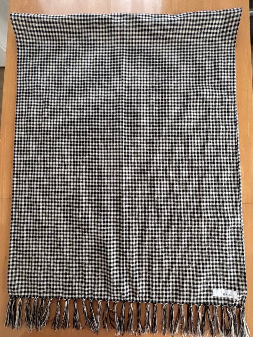 【1/31まで限定価格】wafu リネン ギンガムチェック ストール マフラー
