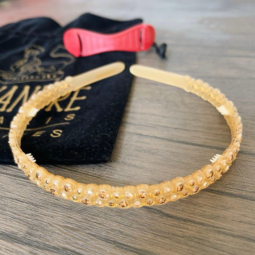 美品　アレクサンドルドゥパリ　カチューシャ　保存袋付き　ラインストーン　ゴールド