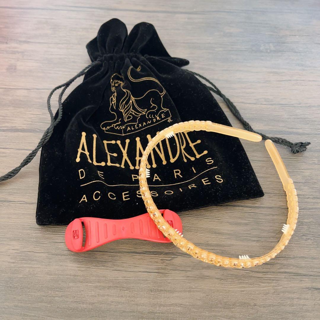 美品　アレクサンドルドゥパリ　カチューシャ　保存袋付き　ラインストーン　ゴールド
