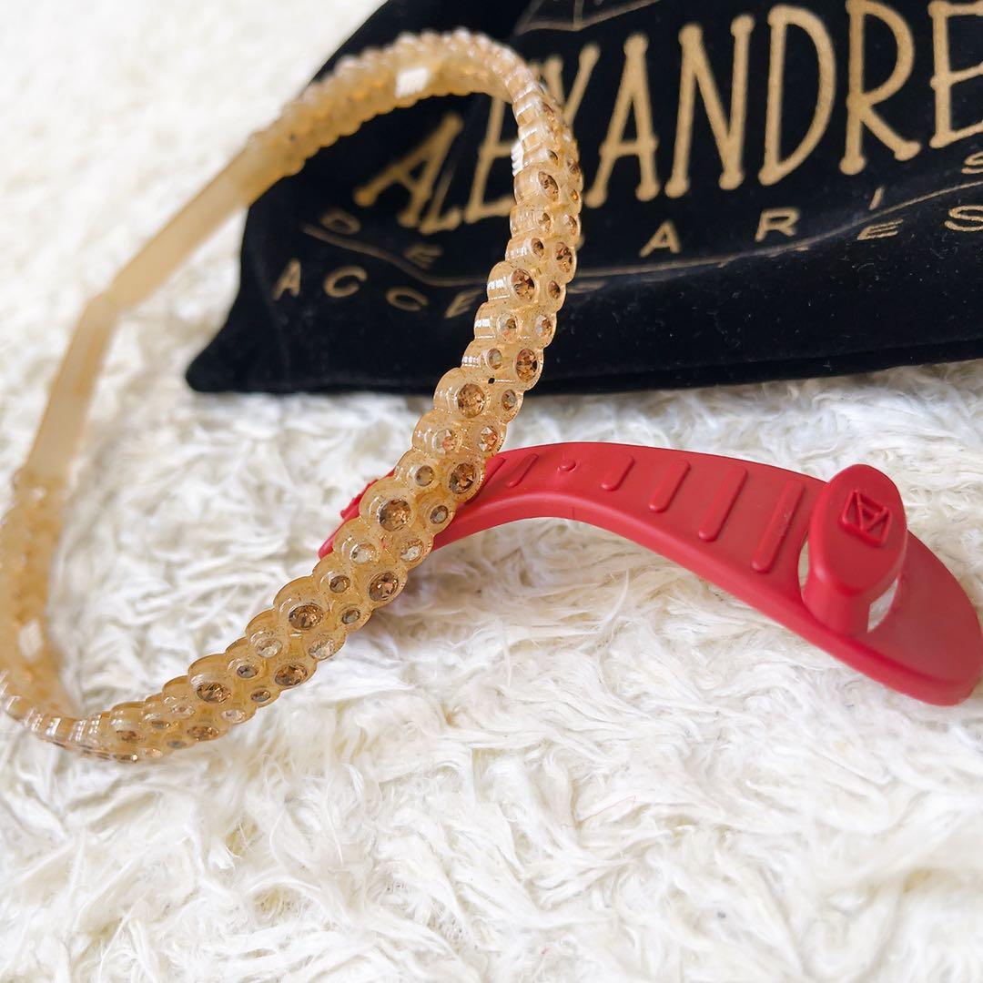 美品　アレクサンドルドゥパリ　カチューシャ　保存袋付き　ラインストーン　ゴールド