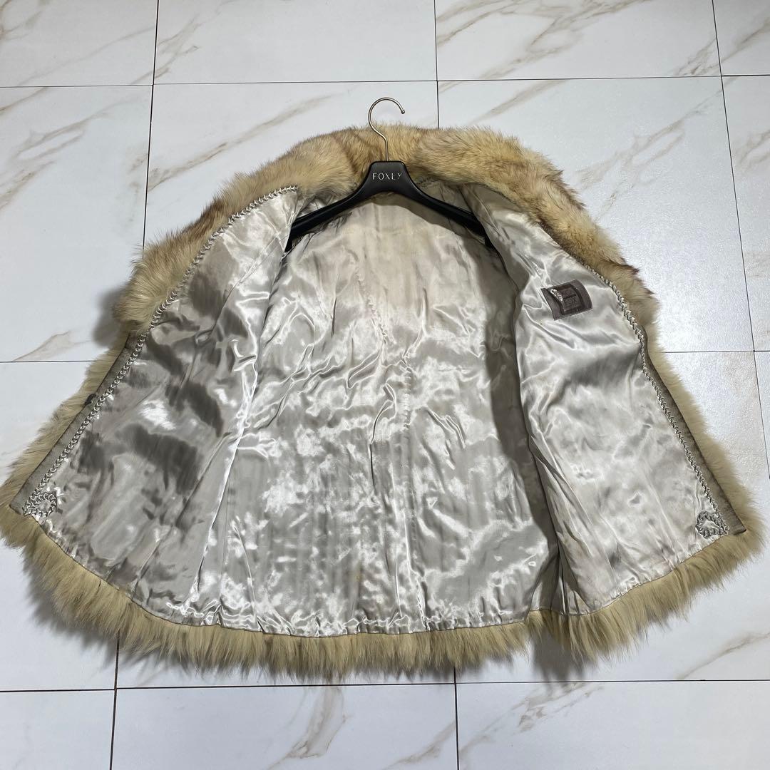 銀サガ サガフォックスファーコート もふもふ　高級毛皮 大きいサイズ XL