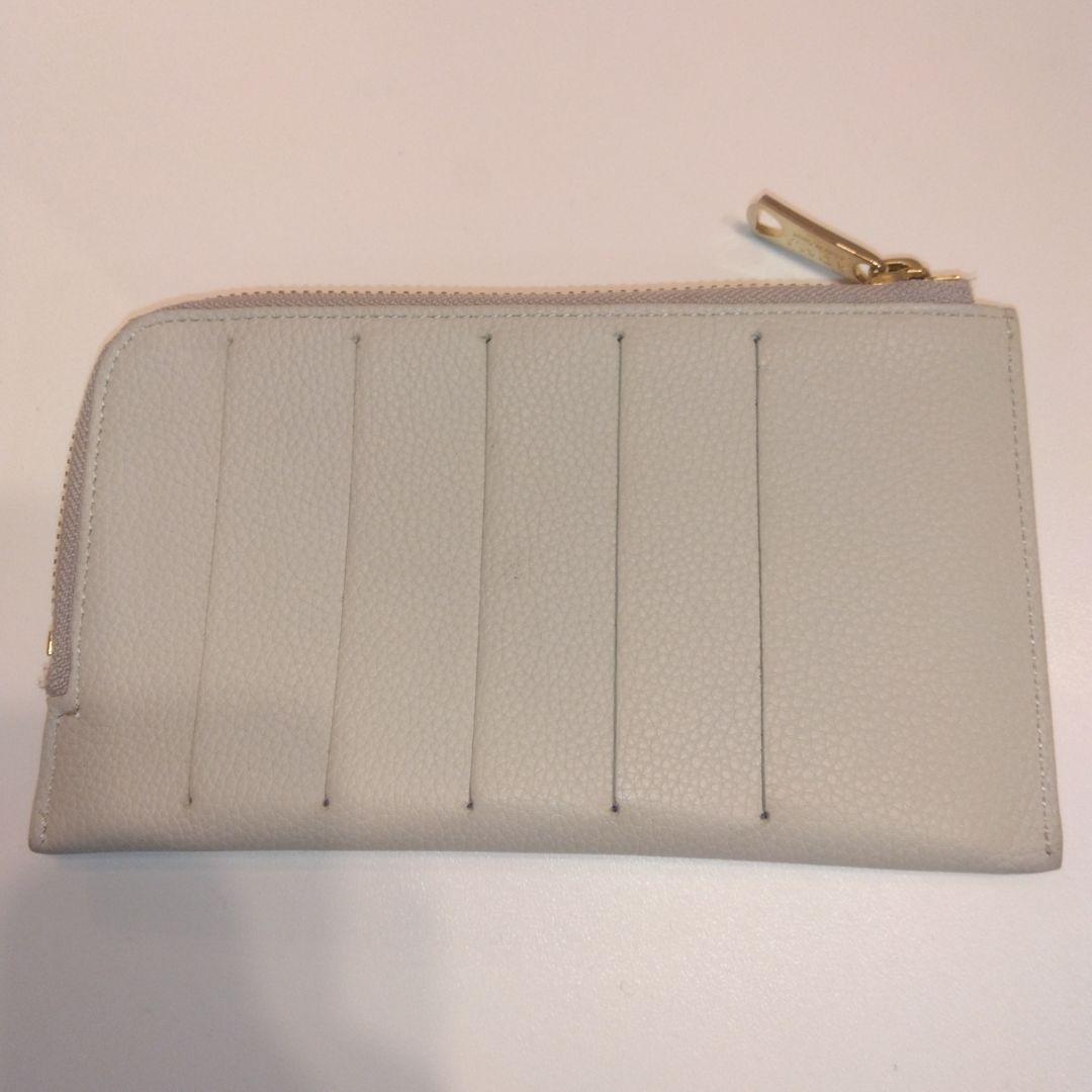 【未使用品級】ADMJ スワロフスキー 　長財布 　ビジュー　グレージュ系