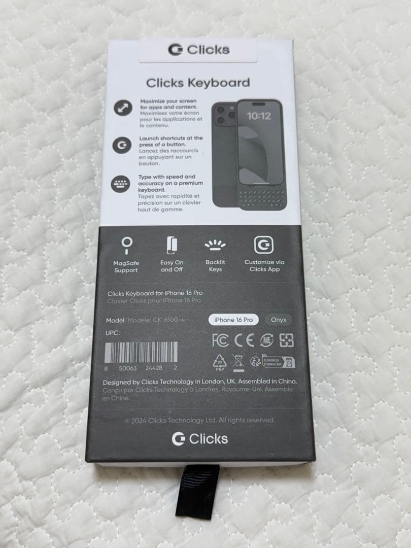 iPhoneアクセサリー clicks keyboard for iphone 16 pro