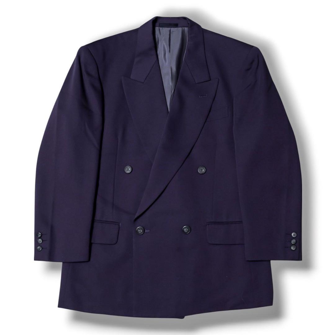 ヴィンテージ ダークネイビー ブルーカラー ダブル セットアップ スーツ JUN