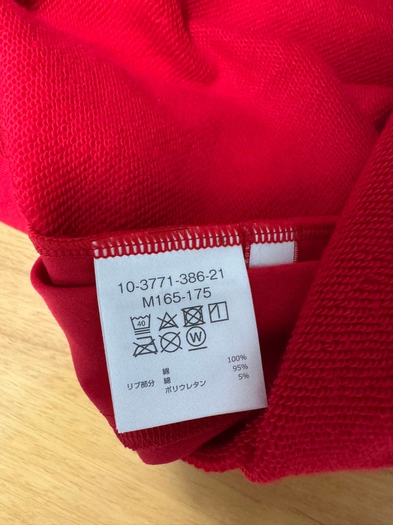 【新品/未使用】ミキハウス バックロゴ パーカー 赤 Mサイズ 日本製