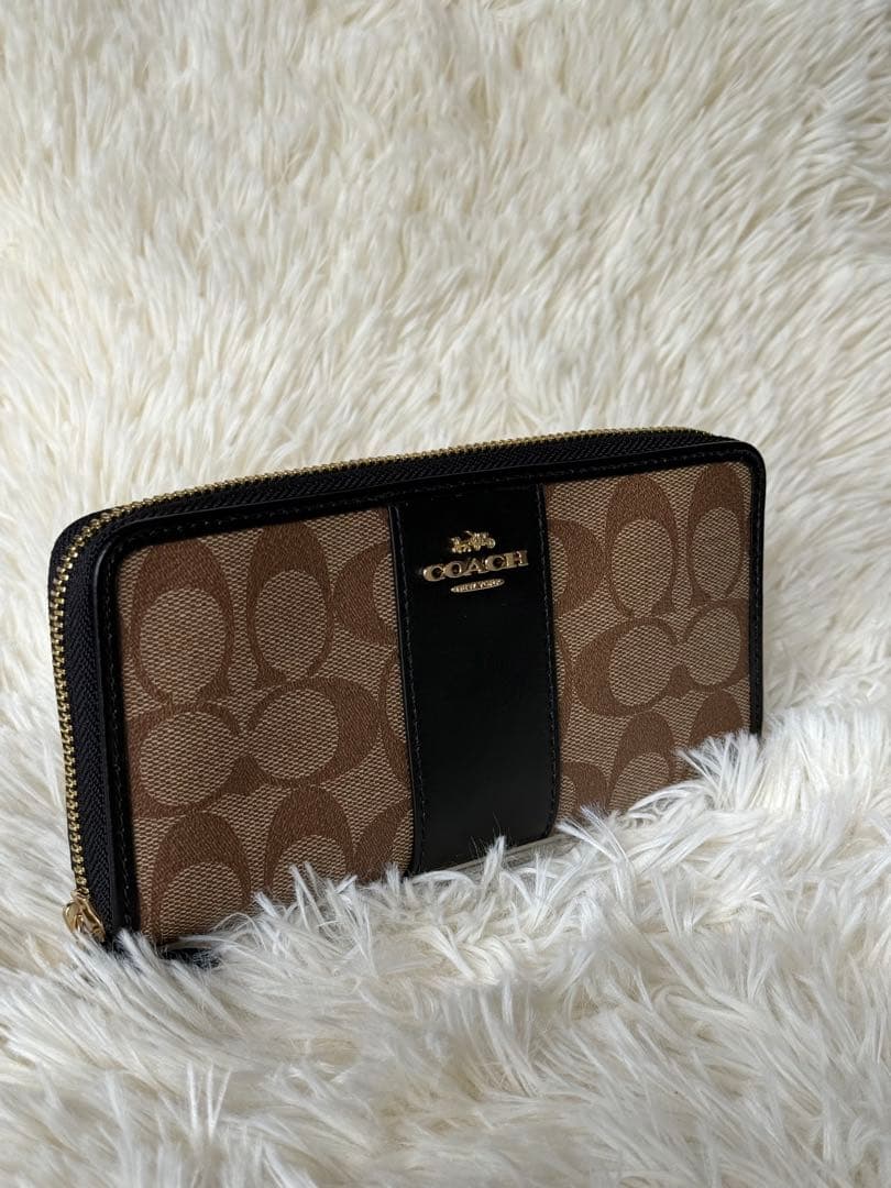 【正規品】COACHシグネチャー ラウンドファスナー長財布 F54630