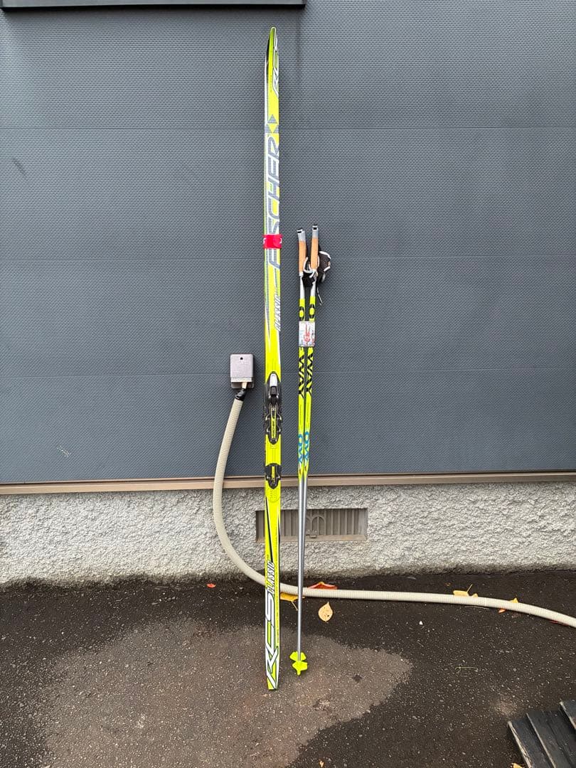 フィッシャークロカンクラシカル用 190㎝スキーセット 140cmポール付き