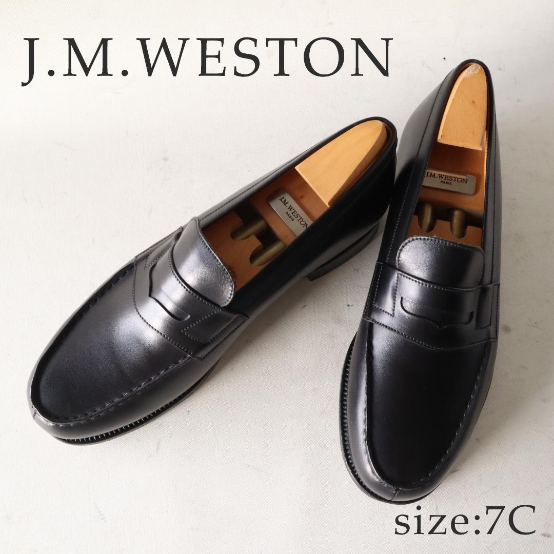 美品J.M. WESTON 180シグニチャーローファー 7C ブラック 黒