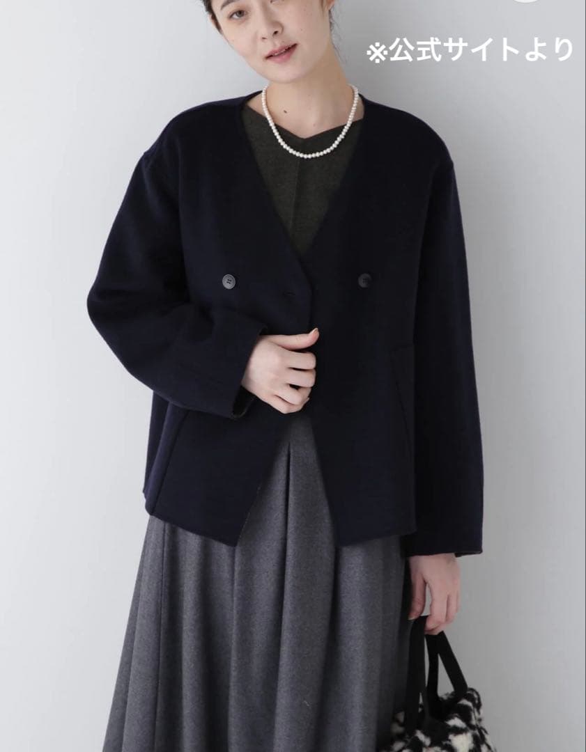 human woman リバーショートジャケットブルゾン ネイビー　Mサイズ