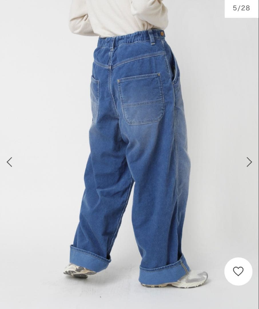 “RNA-N”ユーズドライクコーディロイワークパンツ・インディゴブルー・未使用品