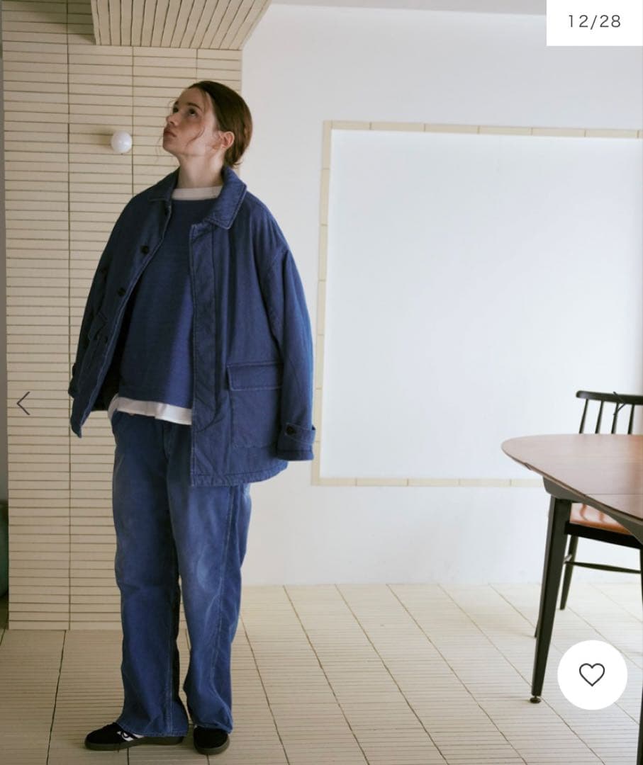 “RNA-N”ユーズドライクコーディロイワークパンツ・インディゴブルー・未使用品