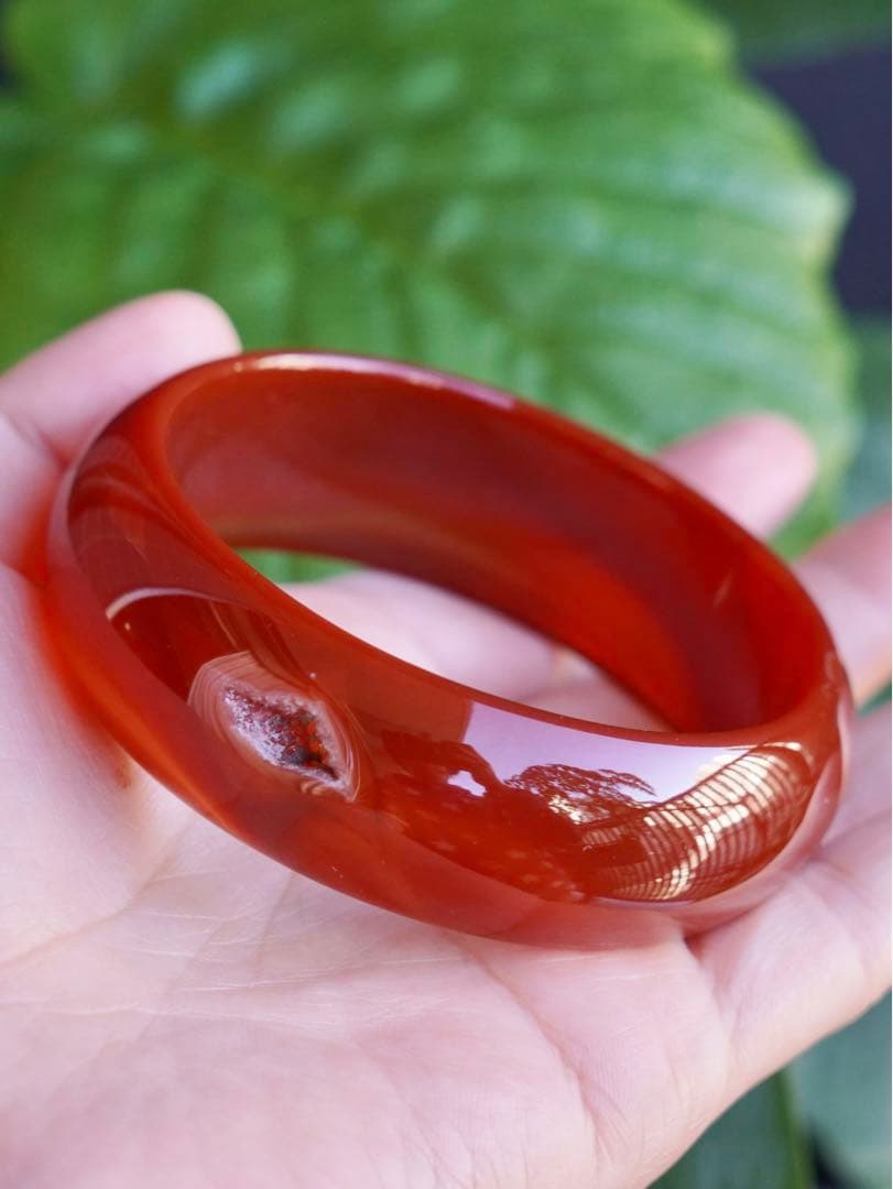 ❄メノウ カルセドニー 玉髄 バングル　腕輪　 新品 0058