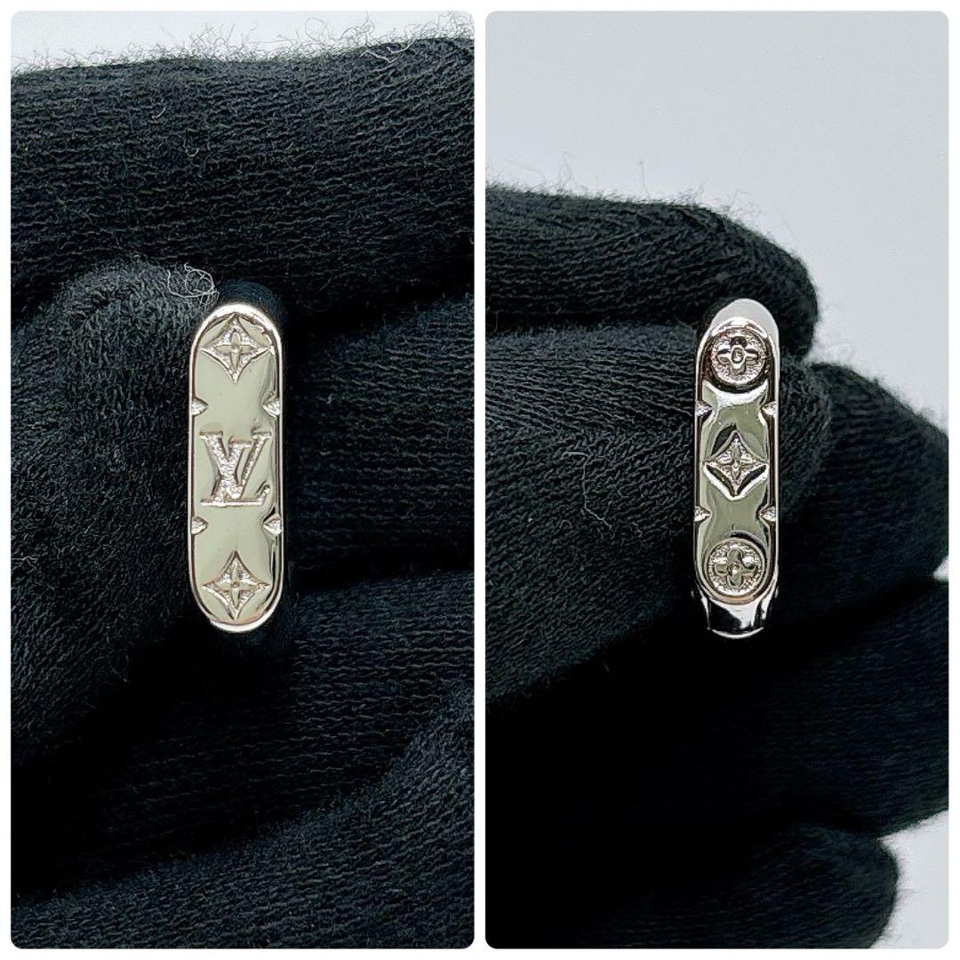 ほぼ未使用 ルイヴィトン フープピアス モノグラム チェーン 片耳 現行