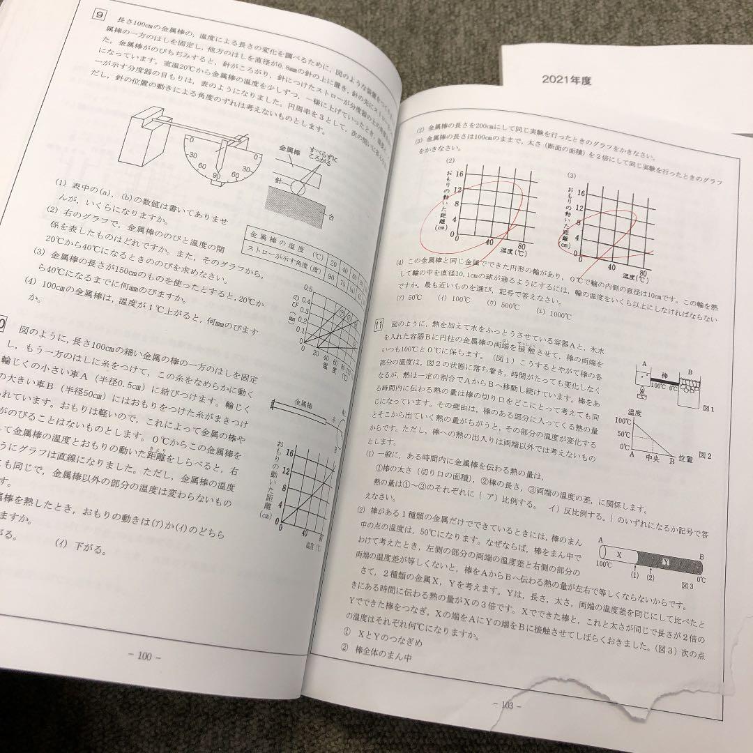 日能研関西　6年灘特進コース　夏期講習テキスト（国算理）　2021年　中古良品