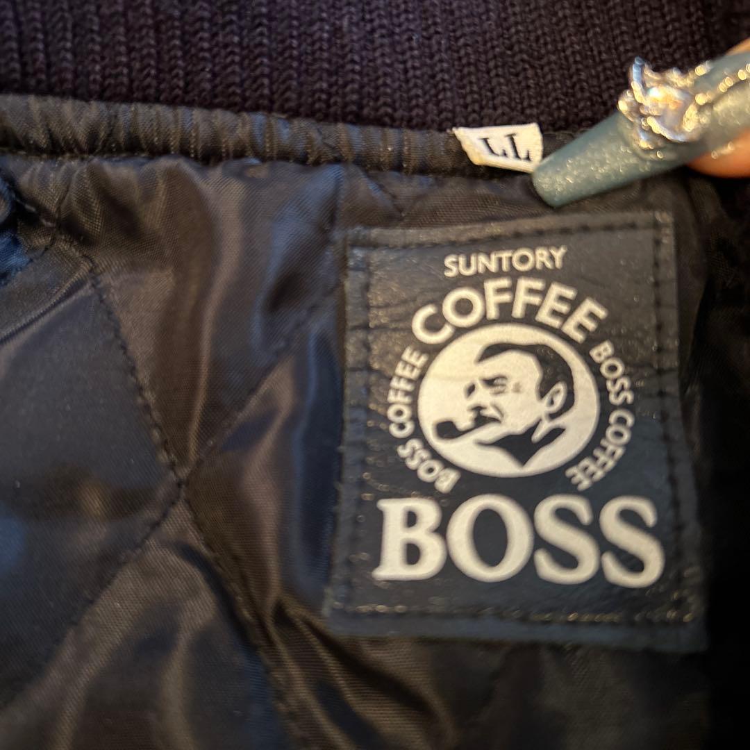 BOSS COFFEE スタジャン Yサイズ ネイビー/シルバー