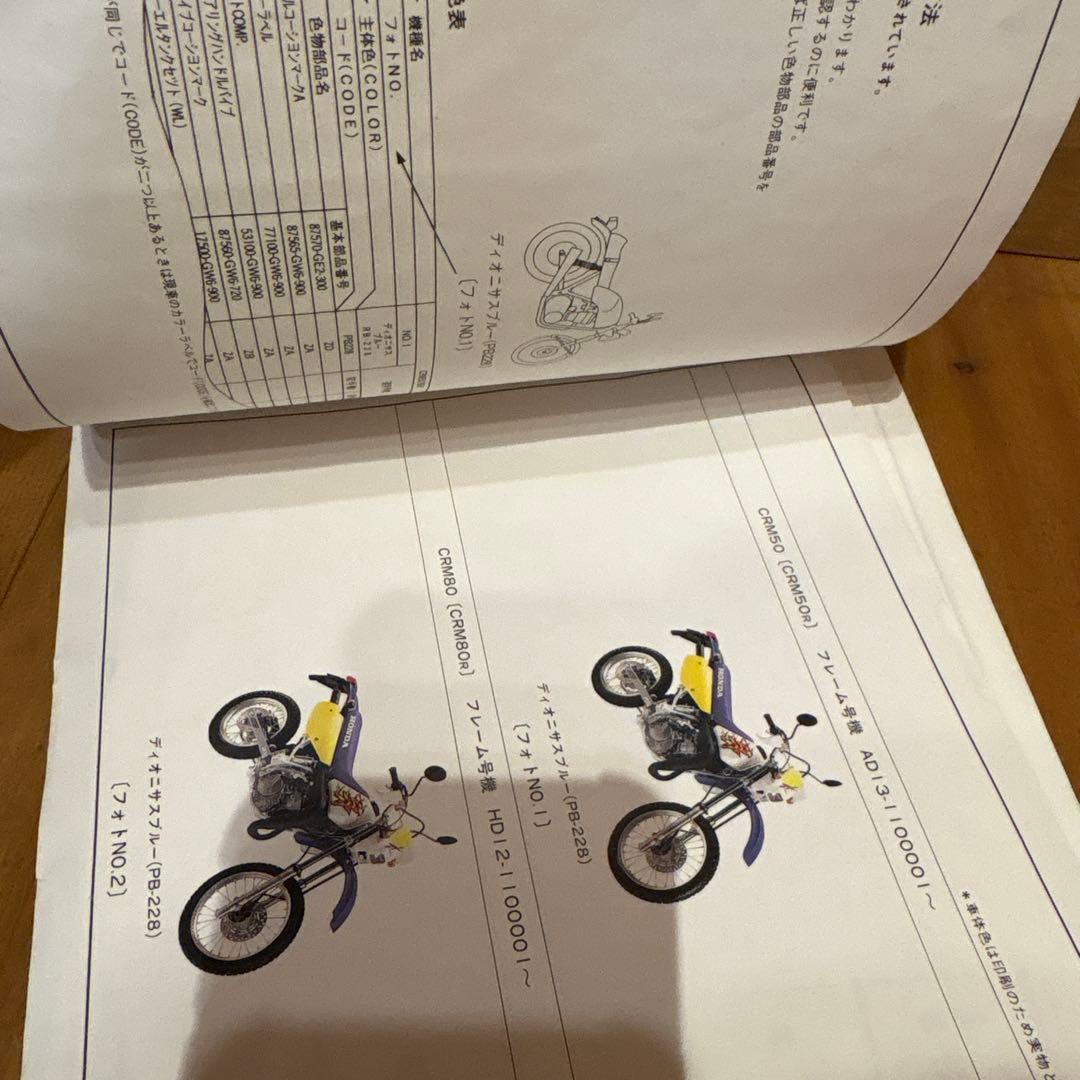 ホンダ CRM50/80 サービスマニュアルとパーツリスト