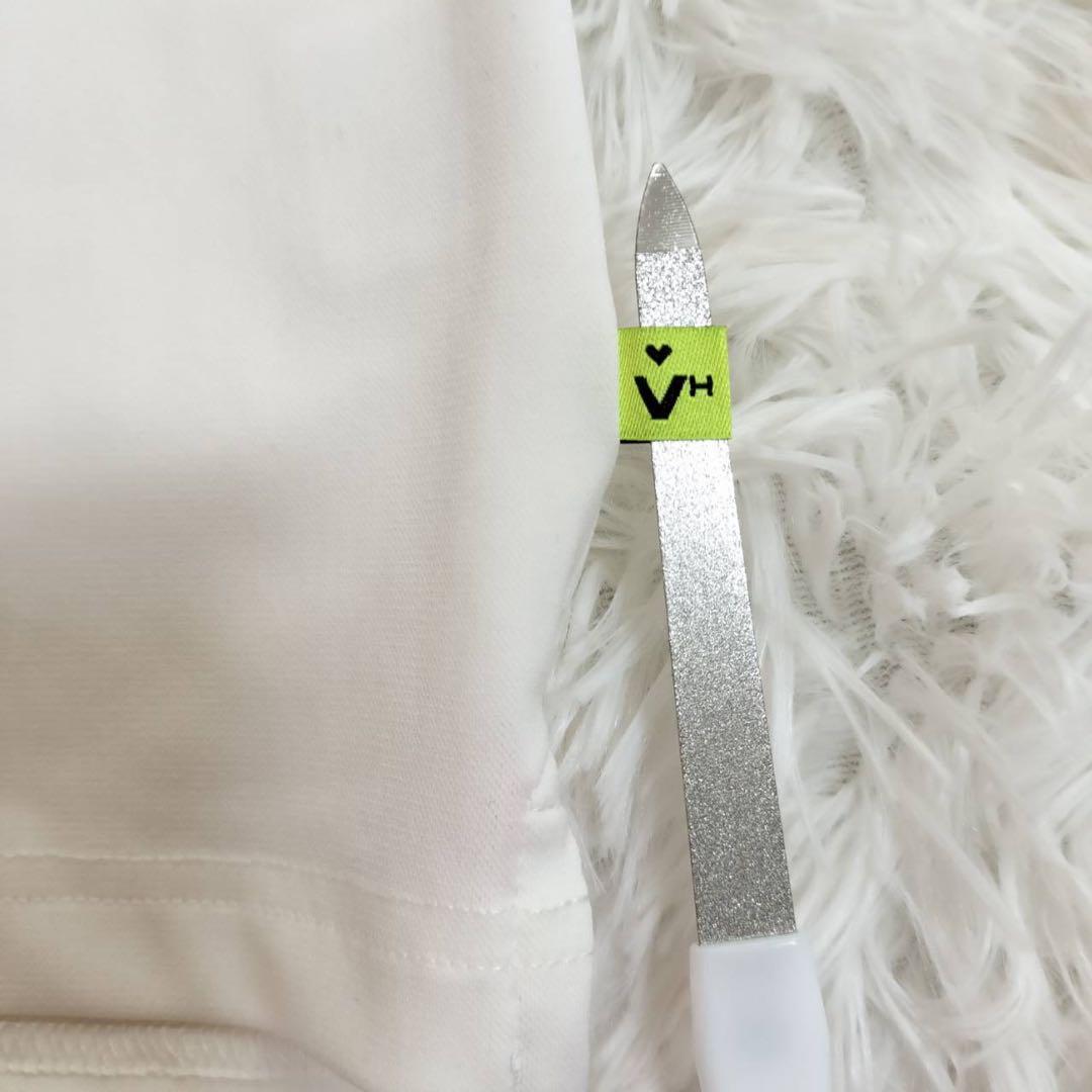 【新品】ビバハート ゴルフウェア ポロシャツ 刺繍ロゴ入り 白×メッシュ切り替え