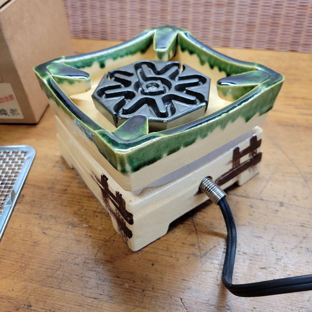 未使用品 野々田商店 卓上江戸火鉢 織部 卓上電熱器 卓上ミニコンロ 電気コンロ