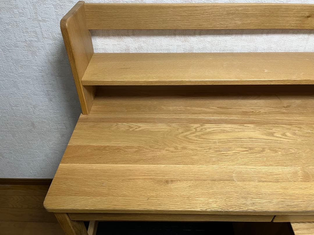 【直接引取り限定】無印　学習机机4点セット（デスク、キャビネット、上置き、椅子）