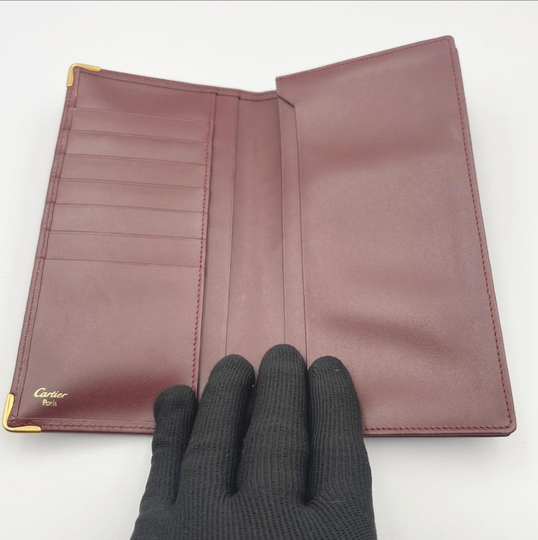 【Cartier（カルティエ）】マストライン 長財布 ボルドー 札入れ