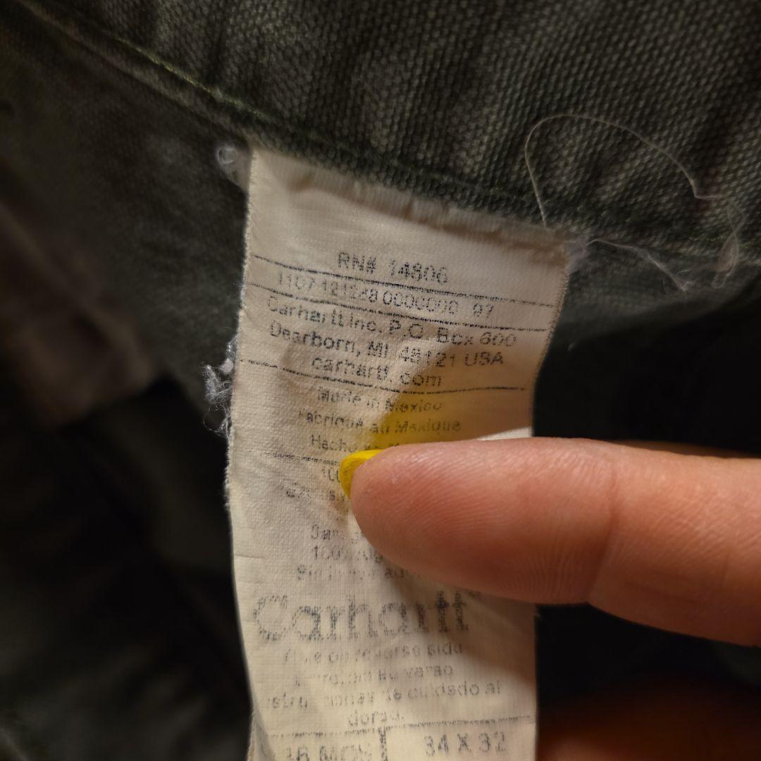 2007年メキシコ製　カーハート　ダブルニーブラック　ペインターパンツ　フェード