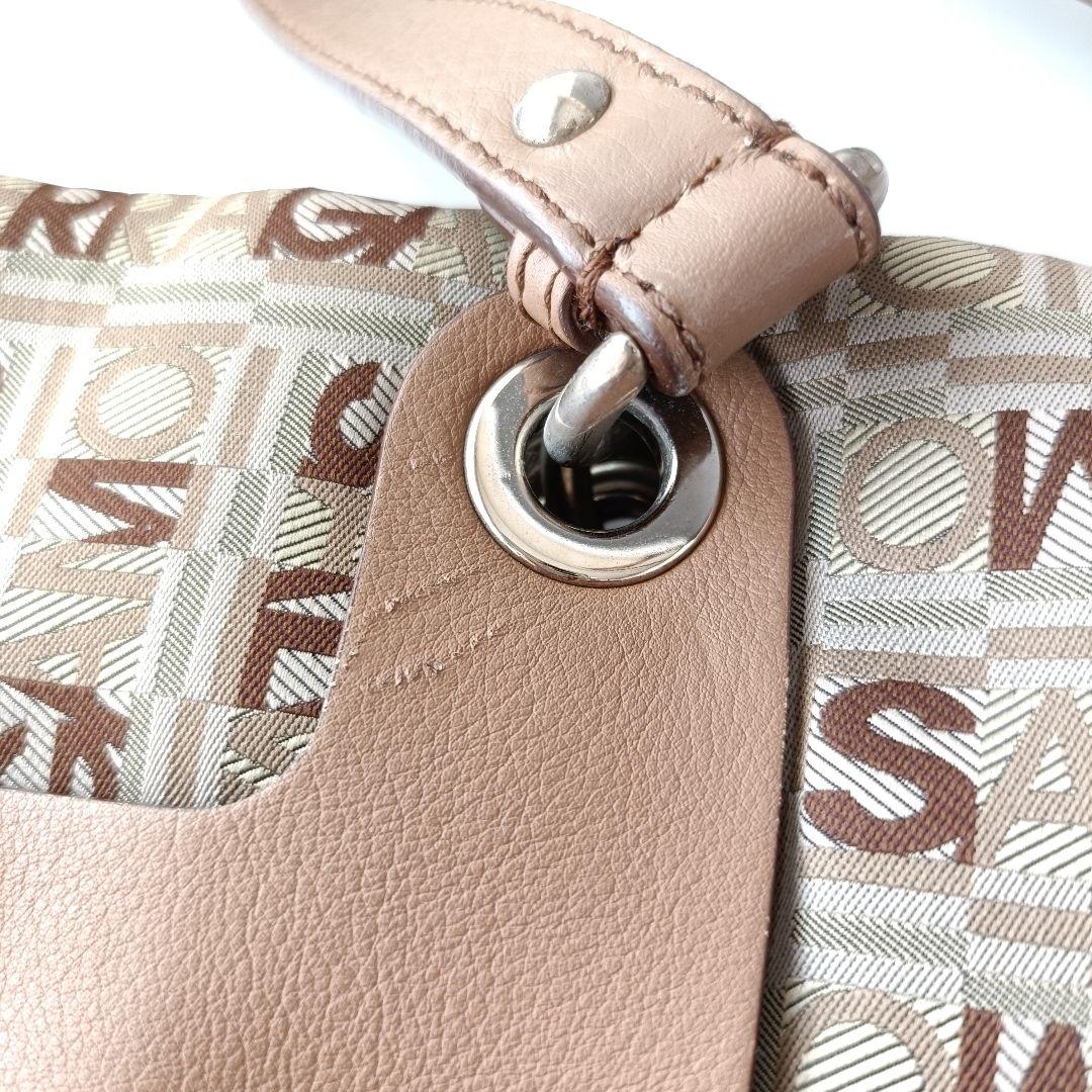 【美品】フェラガモ ロゴ キャンバス トートバッグ プリント
