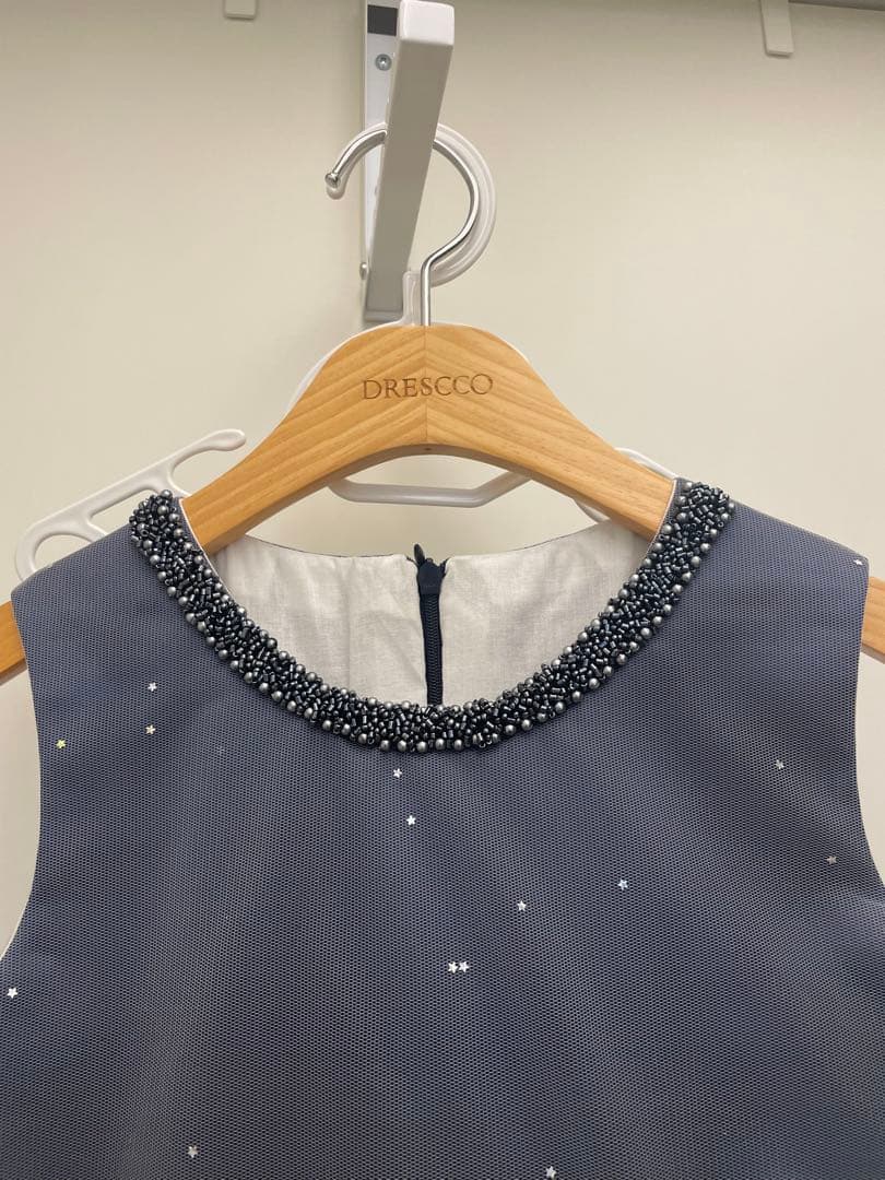 DORESSCO ドレスコ　グレイネイビーシルバースターロングドレス140