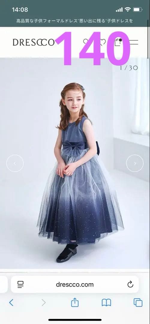 DORESSCO ドレスコ　グレイネイビーシルバースターロングドレス140
