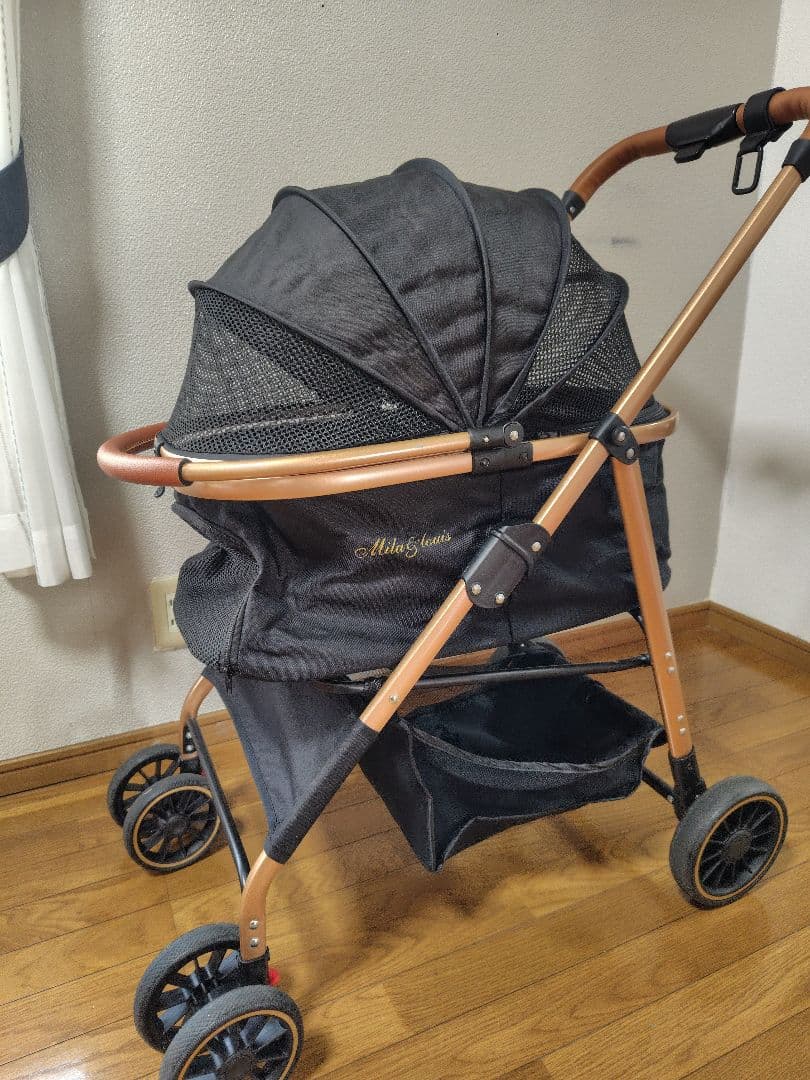 ペットカート 黒 メッシュ窓付き