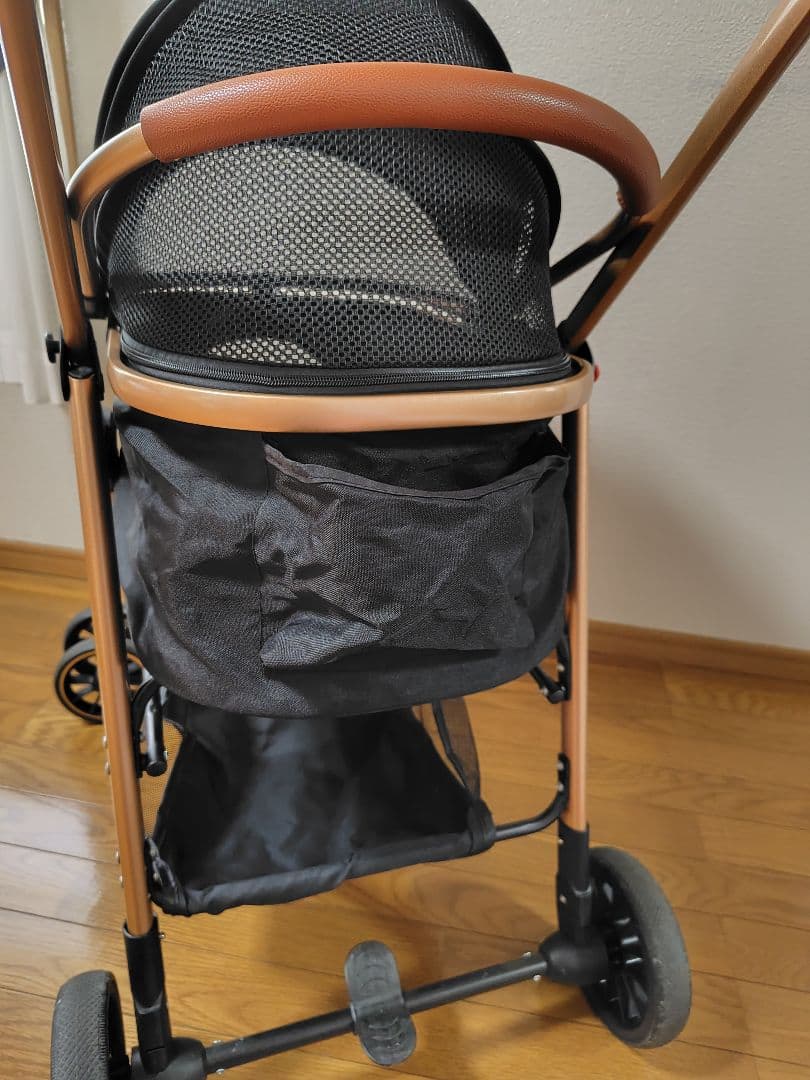 ペットカート 黒 メッシュ窓付き