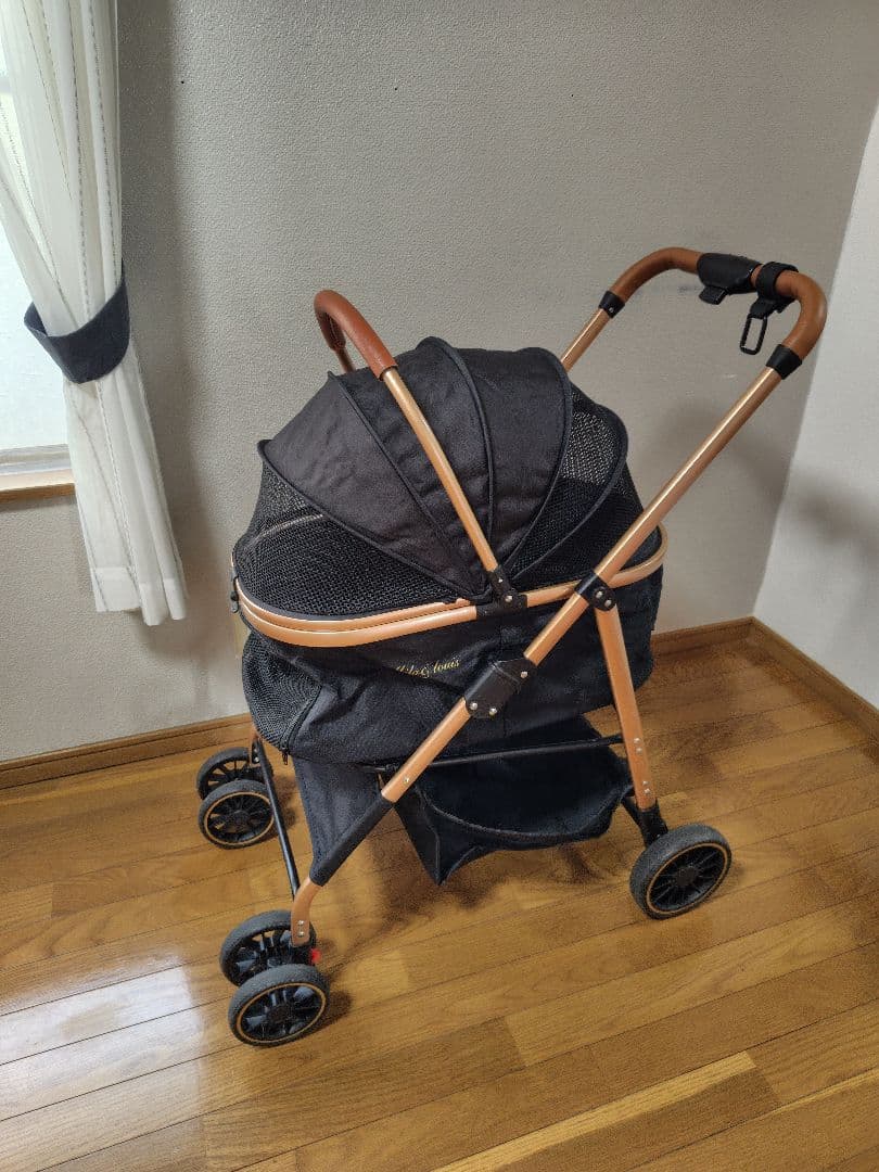 ペットカート 黒 メッシュ窓付き