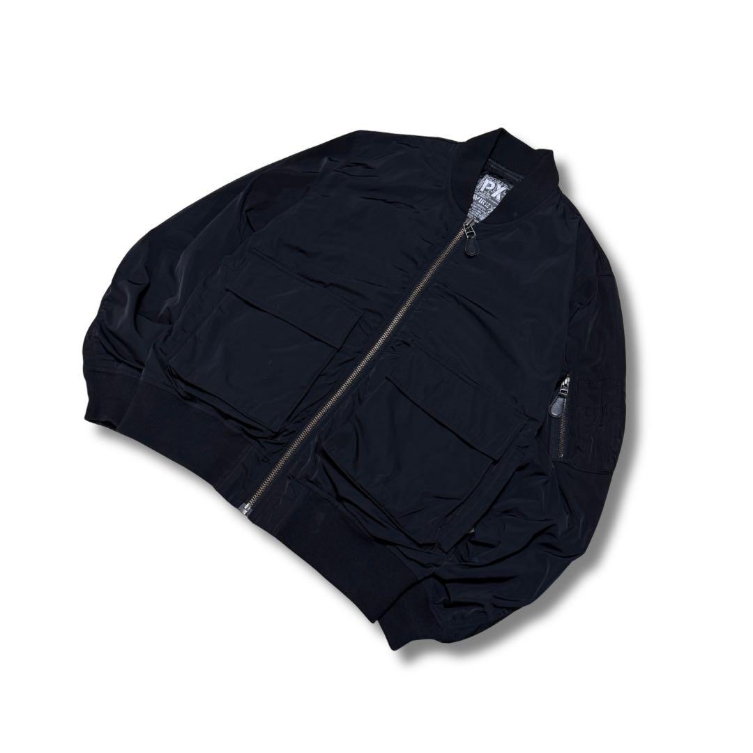 AVIREX PX MA-1 フライトジャケット ブラック L ミリタリー 短丈