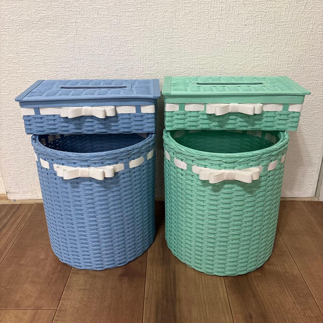 なおちゃんページ　クラフトバンド　ゴミ箱とティッシュケース4組