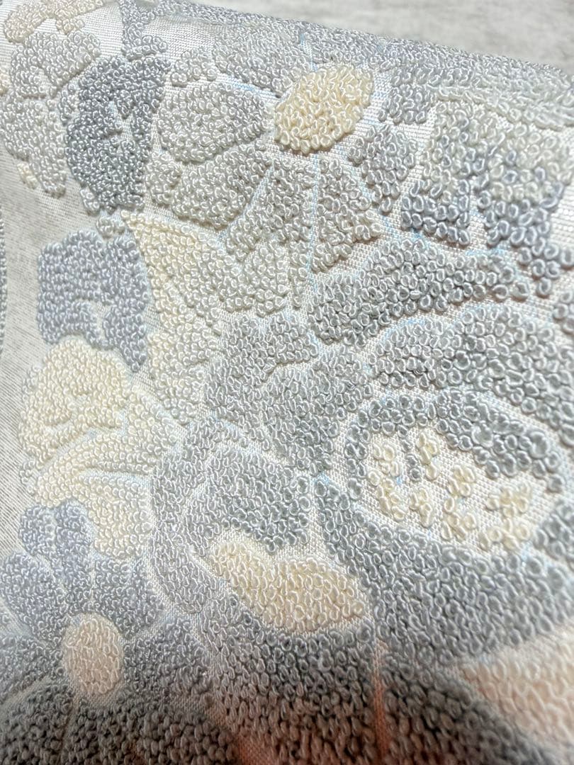 高級 袋帯 正絹 お太鼓柄 相良刺繍 中国刺繍 ホワイト シルバー 訪問着