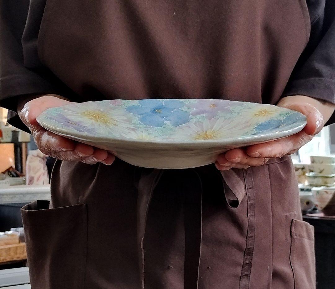 【新品・未使用】工房ゆずりは　花友禅　パスタ皿　カレー皿　陶器　食器　料理