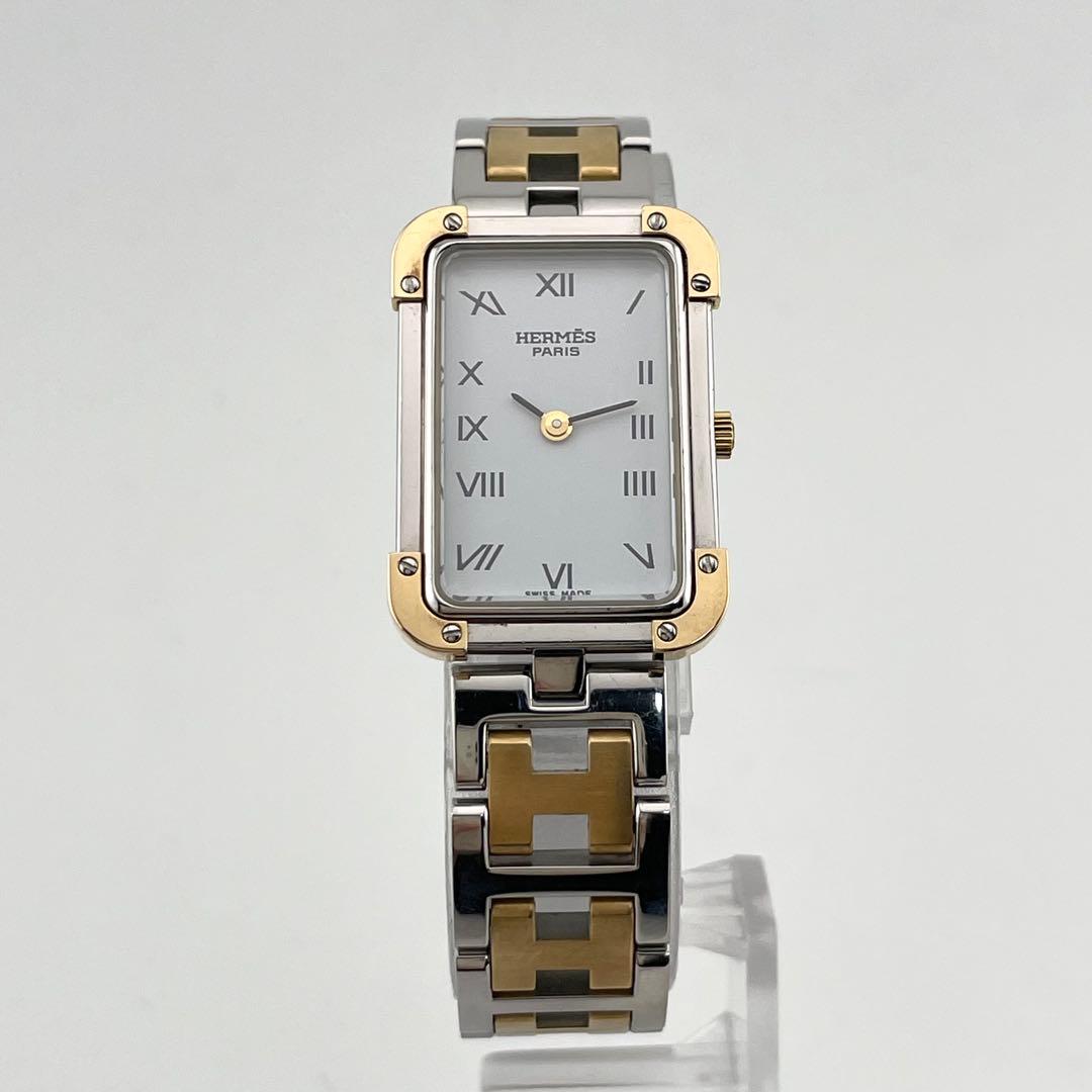 【稼働/新品電池】エルメス　クロアジュール　スクエア　腕時計　レディース