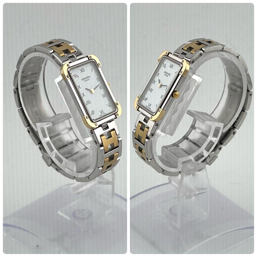 【稼働/新品電池】エルメス　クロアジュール　スクエア　腕時計　レディース