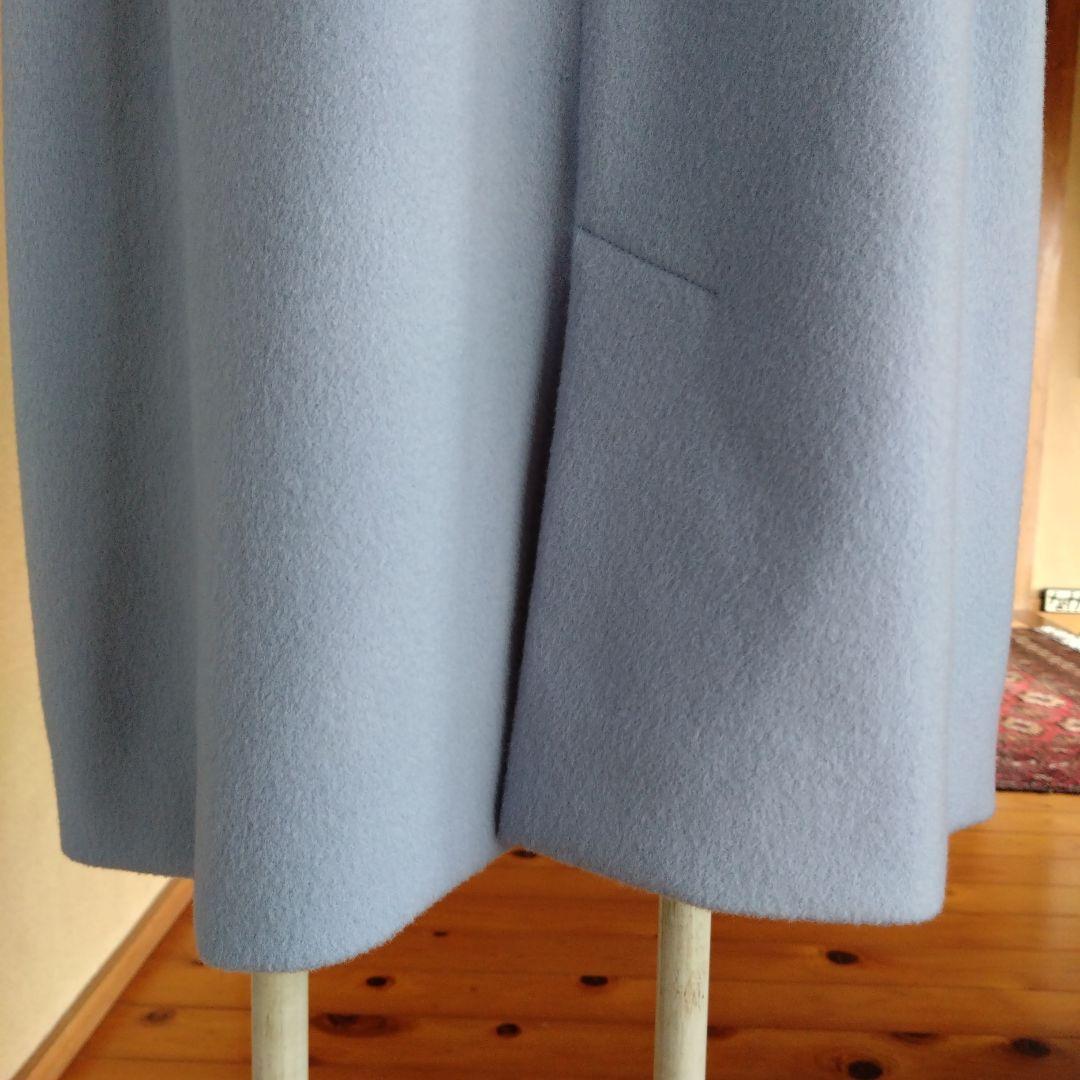 日本製レリアン毛100%ライトブルー チェスターコート 梅春色