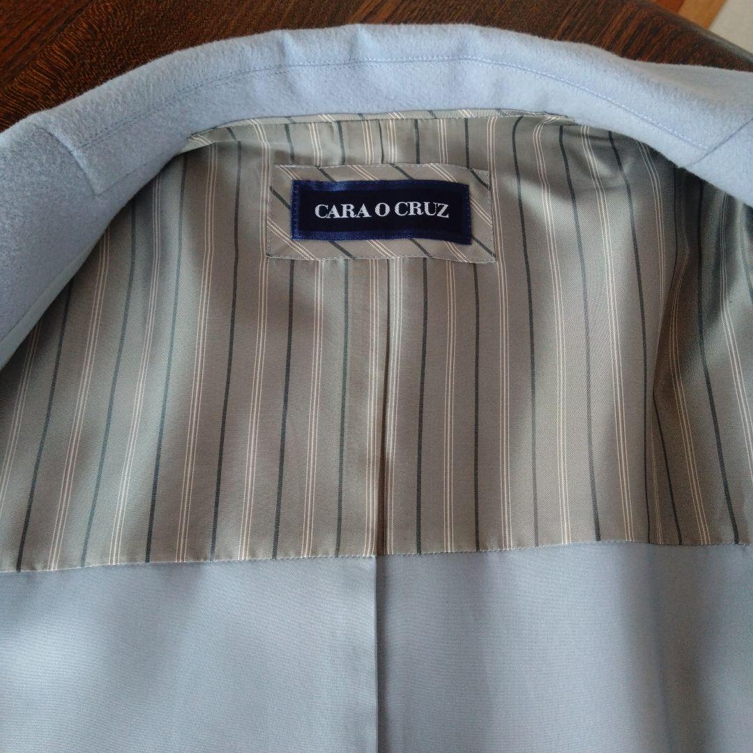 日本製レリアン毛100%ライトブルー チェスターコート 梅春色