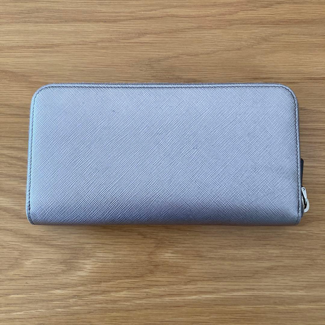 値下げPRADA サフィアーノレザー 長財布 シルバー