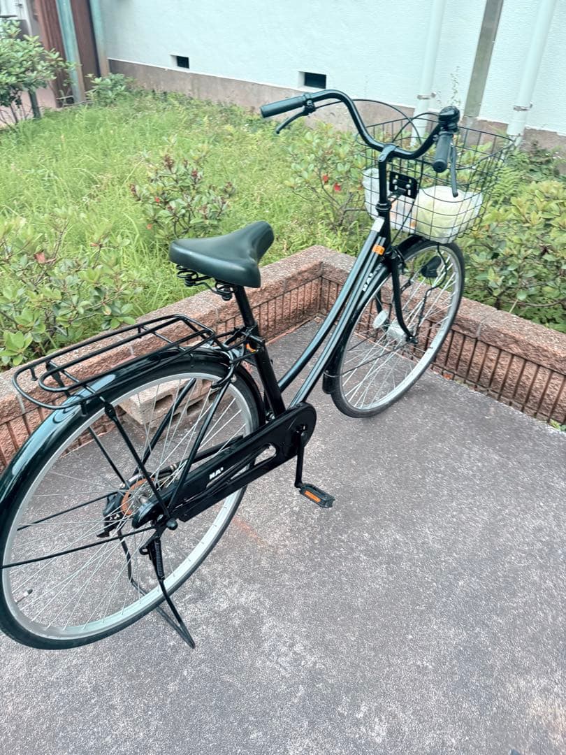 シティサイクル ブラック 前面バスケット付き