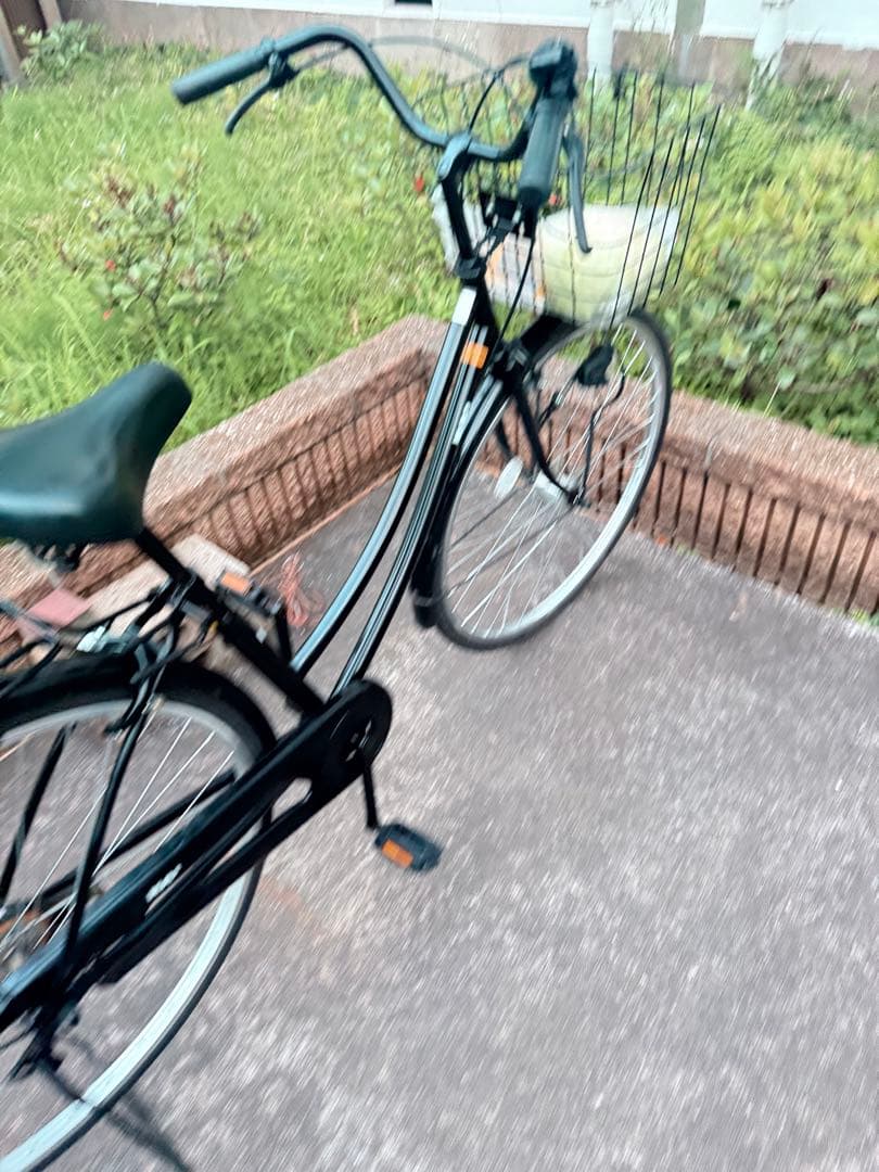 シティサイクル ブラック 前面バスケット付き